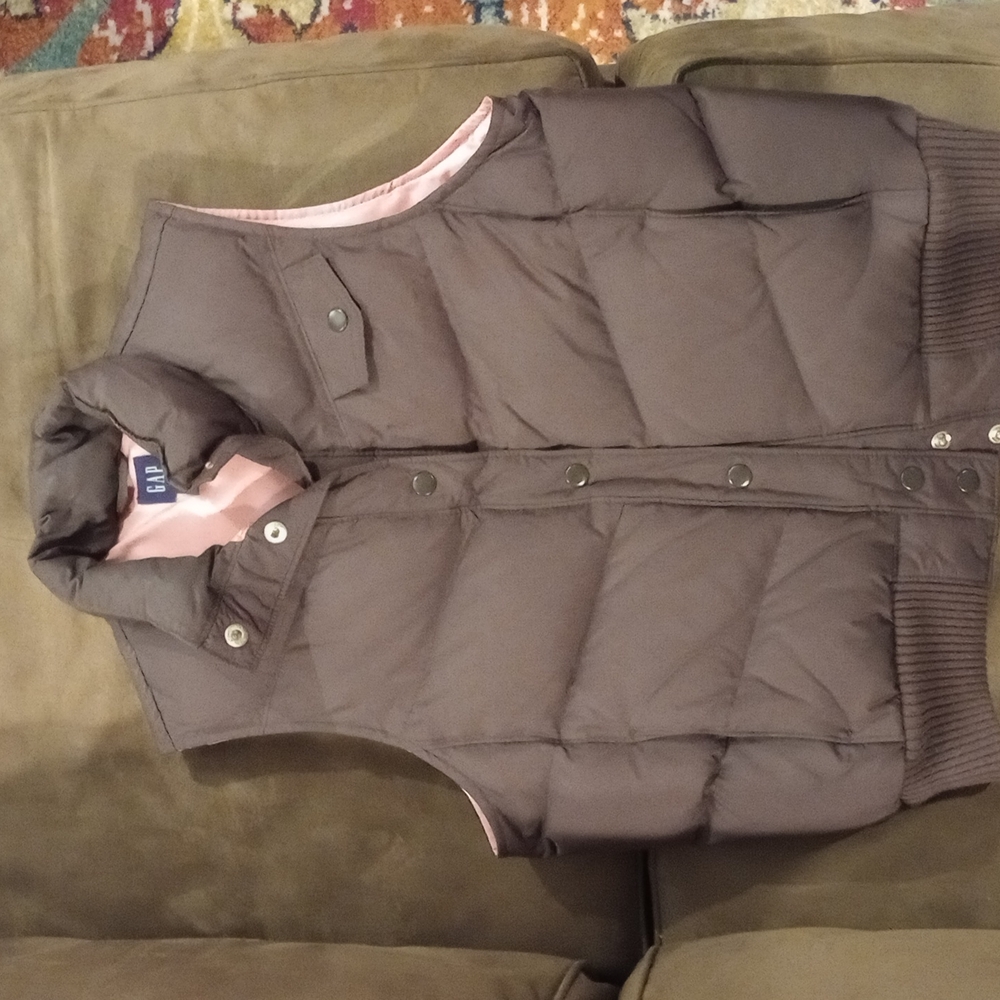 Gap Brown and Pink Puffer Vest